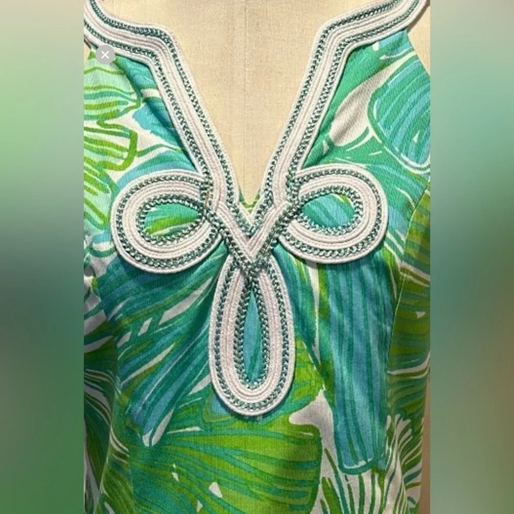 Lilly Pulitzer Tessa Shift Dress Size 00 in Green Sheen Fronds Place